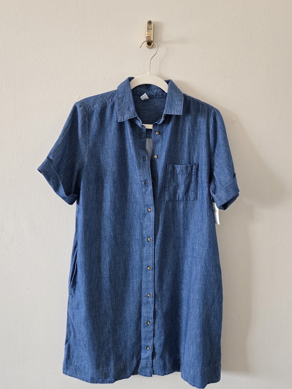 Old Navy Button Down Mini Shirt Dress - Blue (NWT)